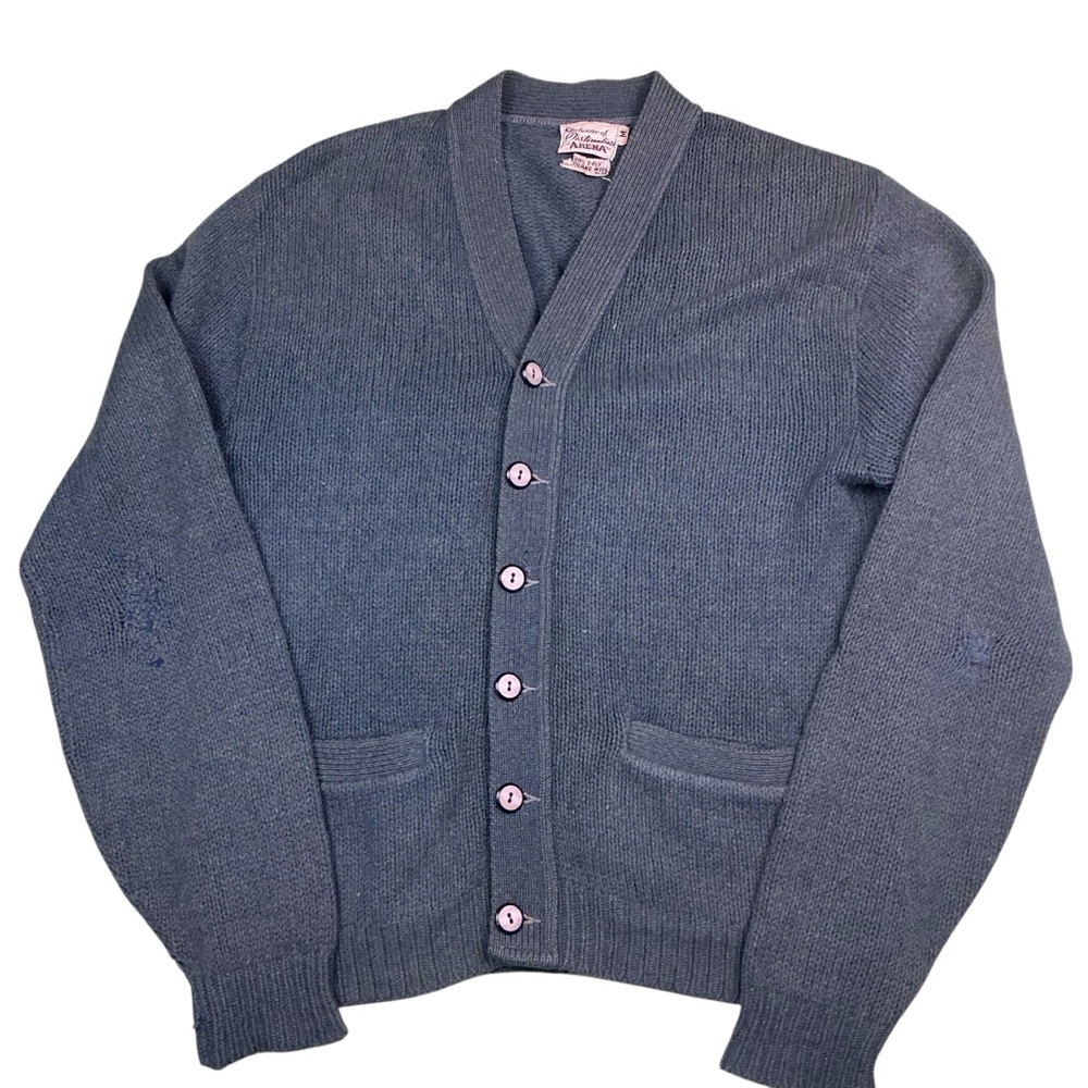 Vintage 1950s knitwear of Distinction Arena 100% Shetland wool cardigan USA SZ M
